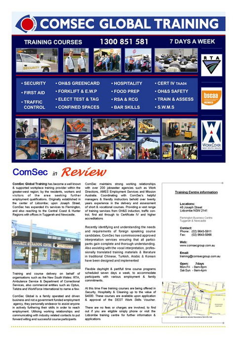 Comsec  Sydney Training - Education NSW 6
